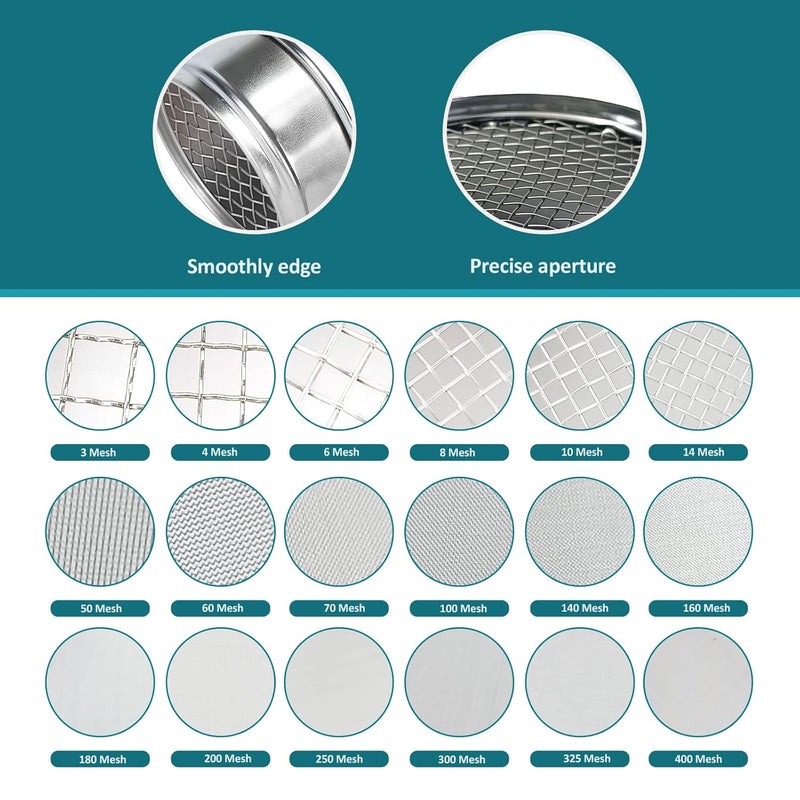 LVDALAB 304 Stainless Steel Mesh Lab Sieve, 6 Mesh(3.5mm) Aperture Test Sieve, 4inch(10cm) Economy Standard Analysis Sample Test Sieves for Industrial Laboratory Homes - Image 5